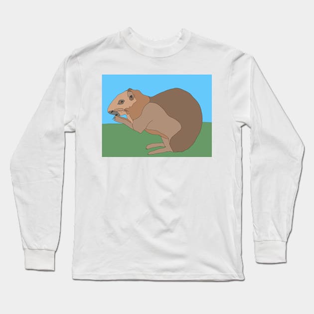 Capybara looking cute! Long Sleeve T-Shirt by JennyCathcart